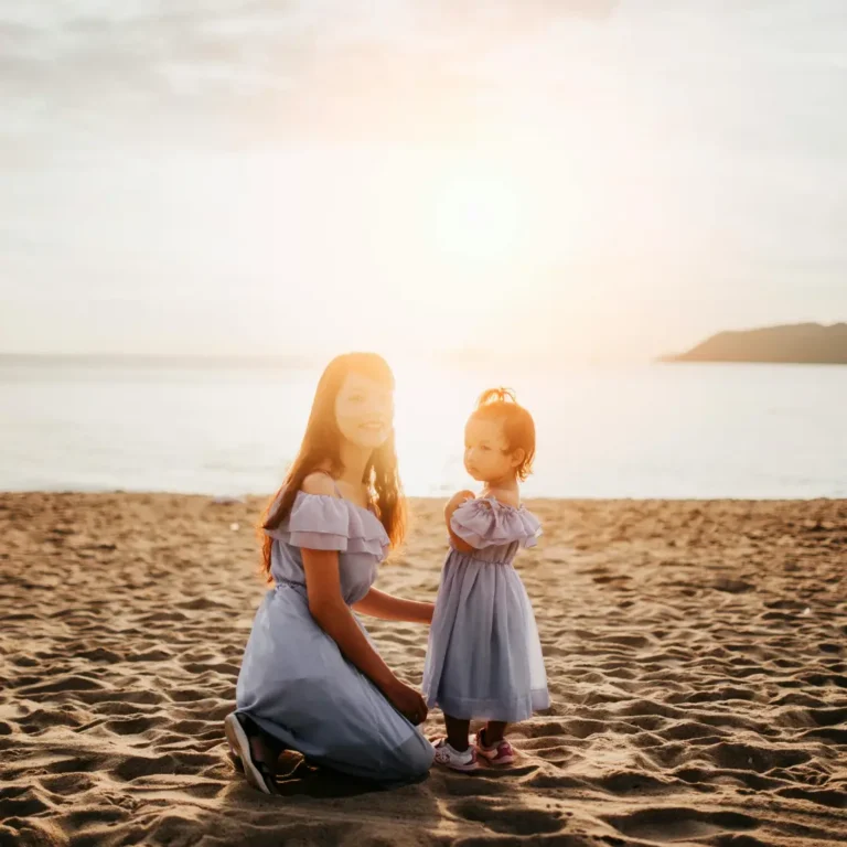 Woman and Girl by the Sea
