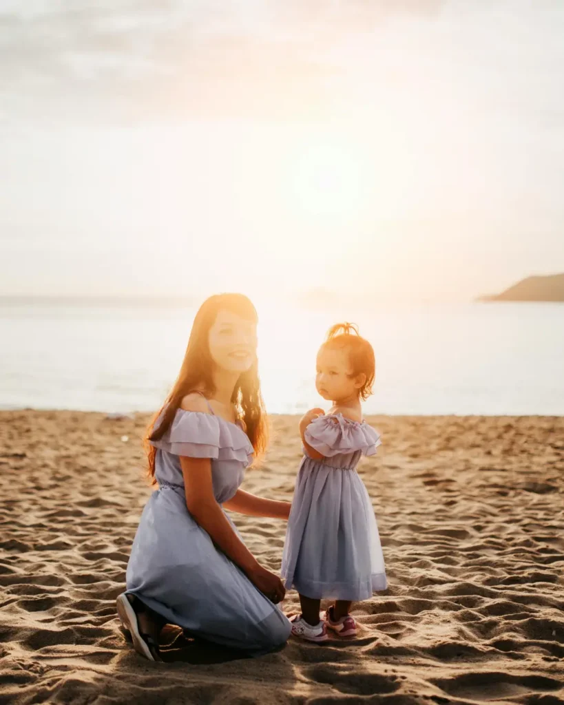 Woman and Girl by the Sea