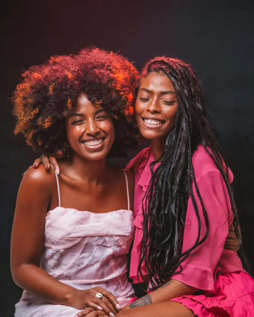 Happy African American women smiling in portrait
