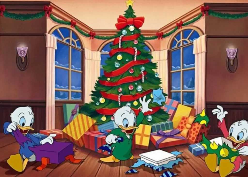 MICKEY'S ONCE UPON A CHRISTMAS (Three ducks around a christmas tree)