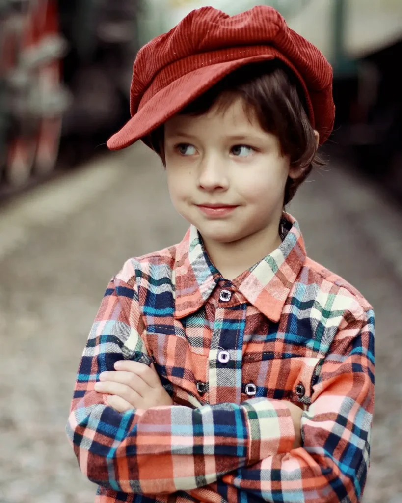Boy Wearing Cap Outdoors