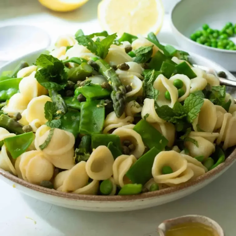 Asparagus & Pea Spring Pasta Salad with Lemon Dressing