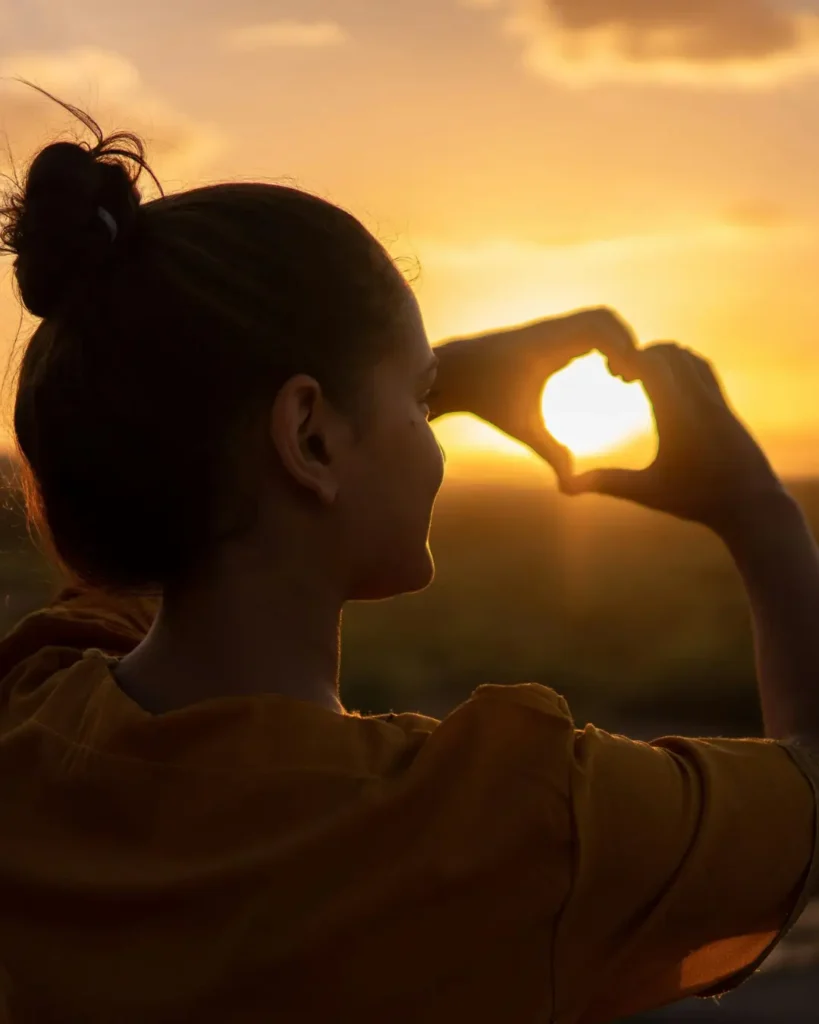 Woman Doing Hand Heart Sign