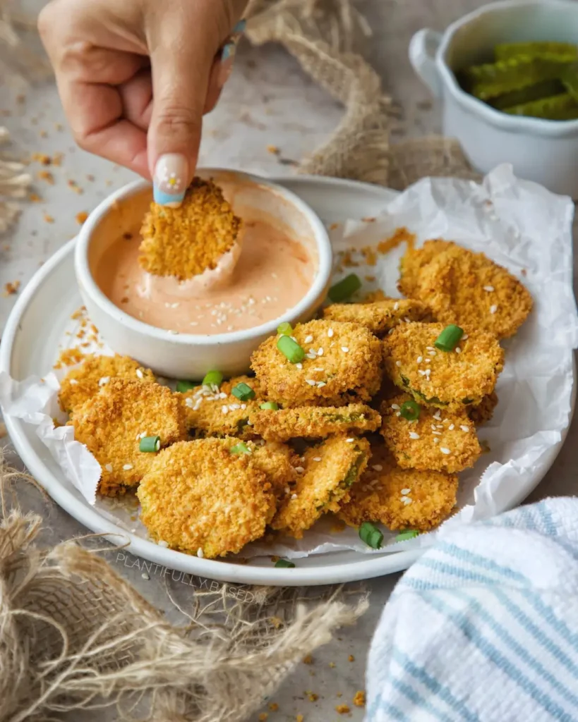 Air Fried Pickles With Sriracha Aioli