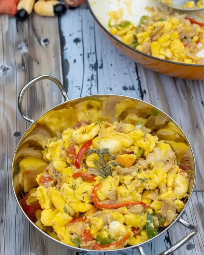 A bowl of Ackee And Saltfish