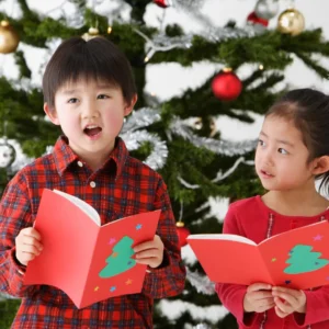 Children Singing Christmas Carols by the Tree