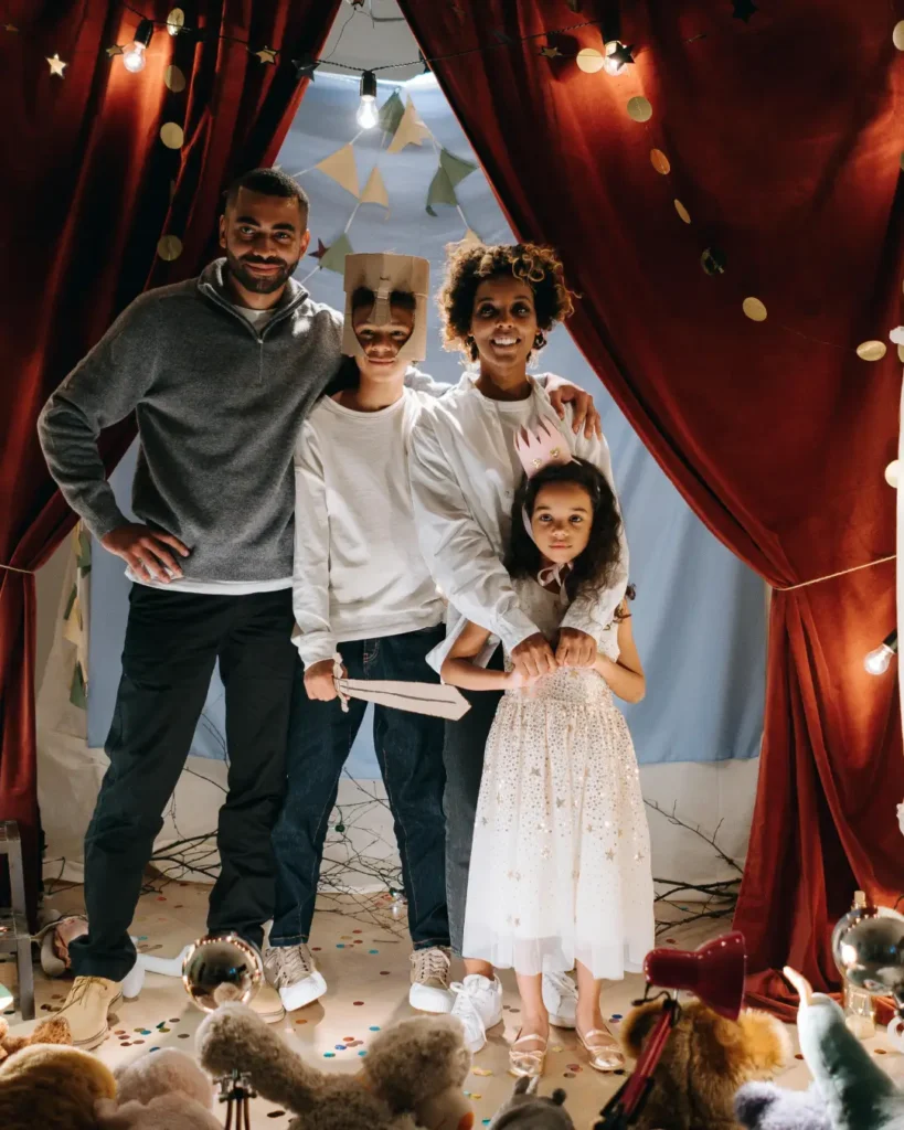 Family in their Home-made Theatre