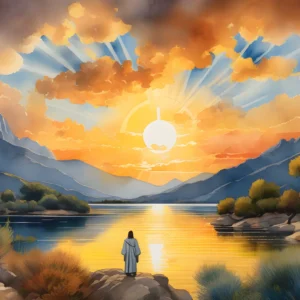 Man staring up at the clouds