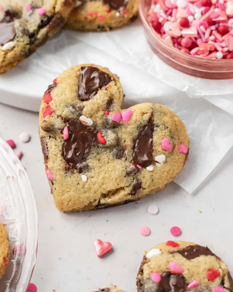 Bake & Bacon – Heart Shaped Chocolate Chip Cookies