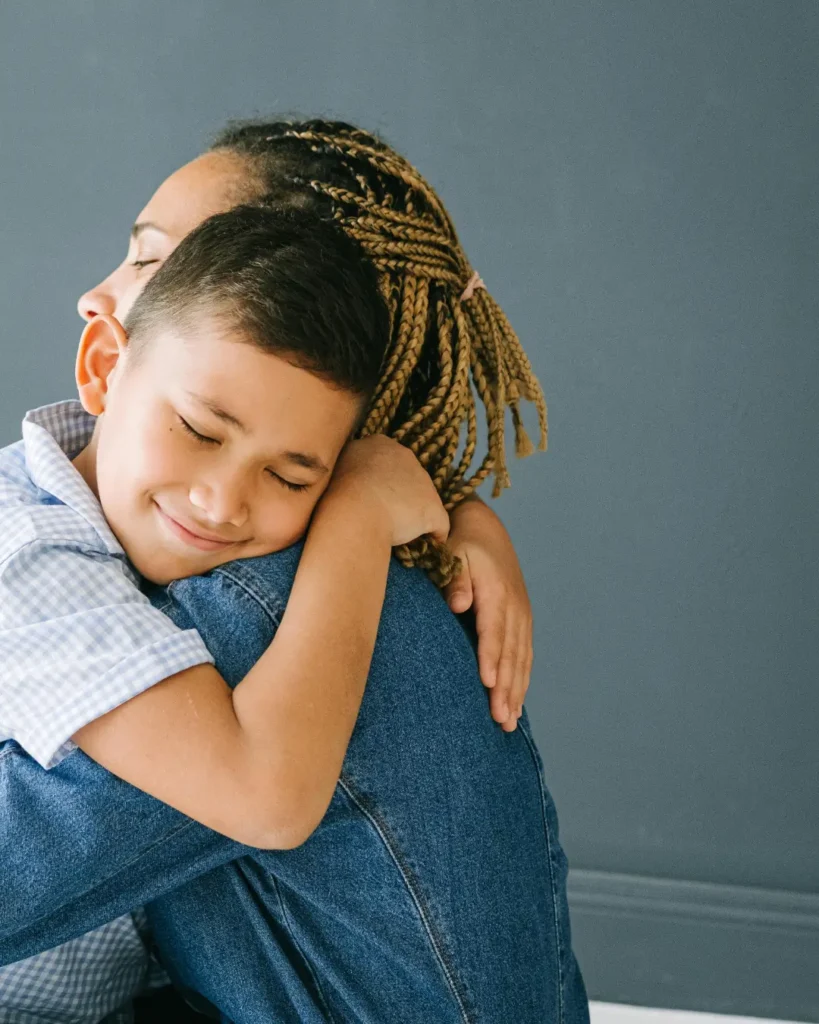 Mother and Son Hugging