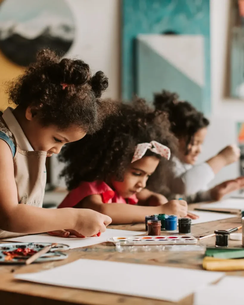 Photograph of Children Painting