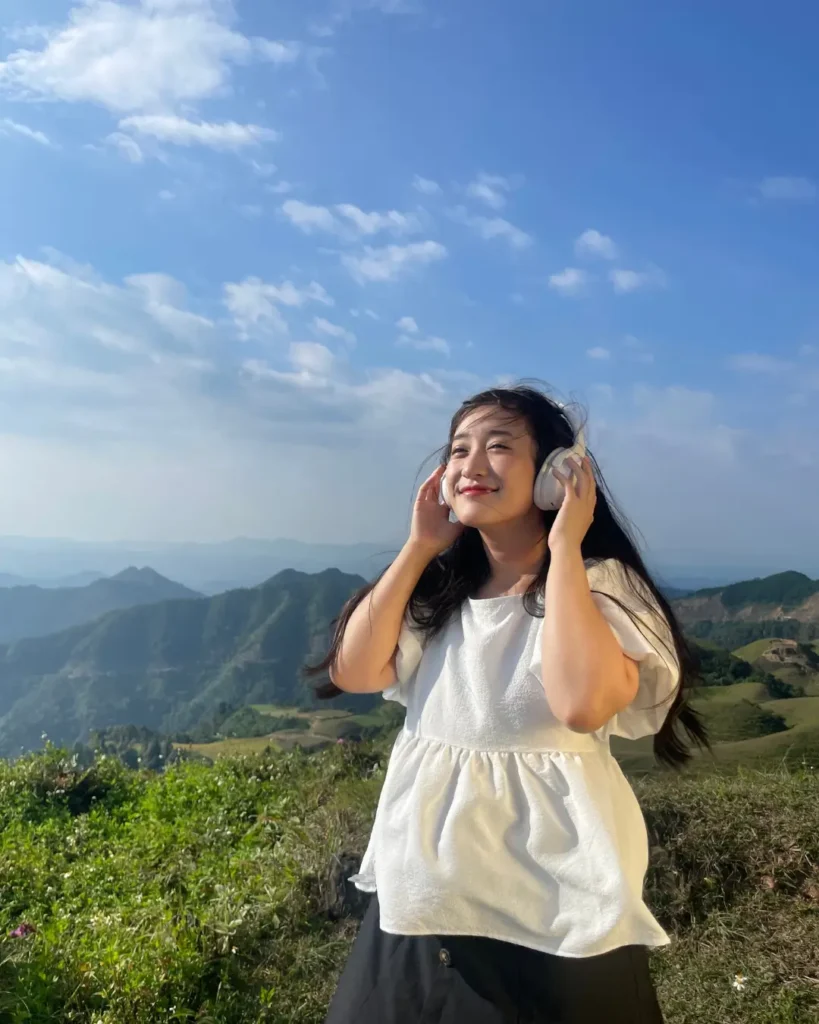 Smiling Woman in Headphones
