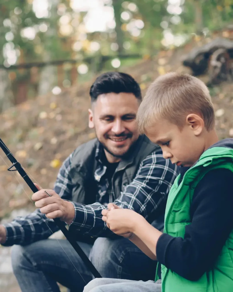 Father and Son Fishing Adventure in Nature