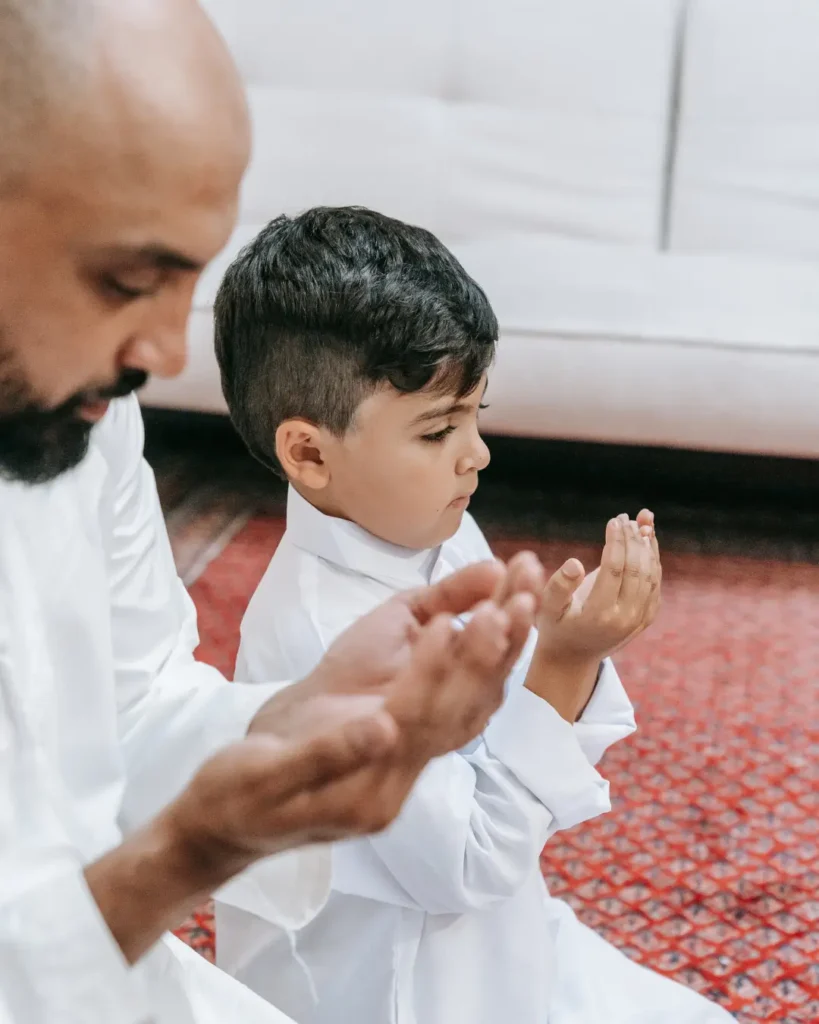 Father and Son Praying Together