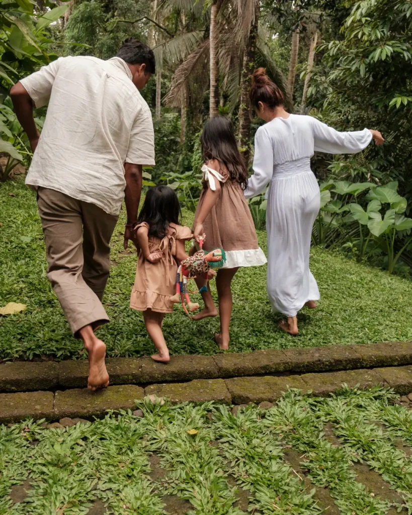 Family Vacation Family Walking in a Rainforest