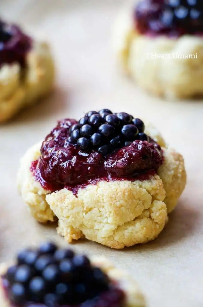 Paleo Blackberry Lemon Jam Thumbprint Cookies