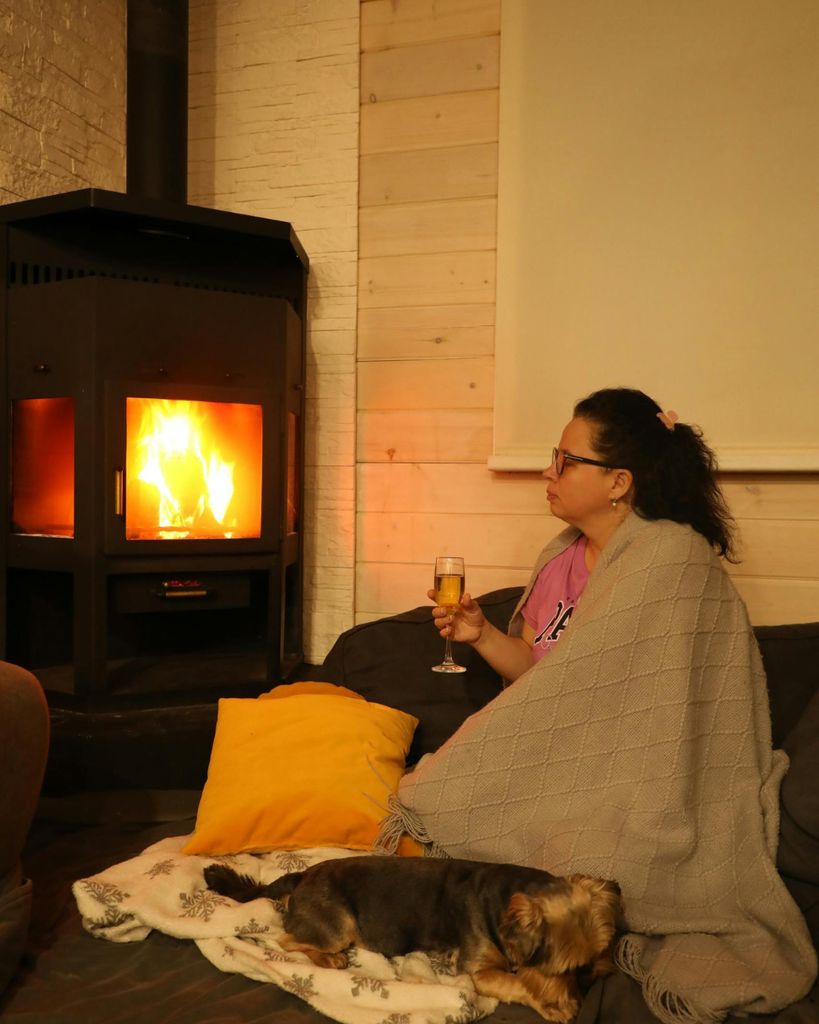 Cozy Indoor Evening by the Fireplace