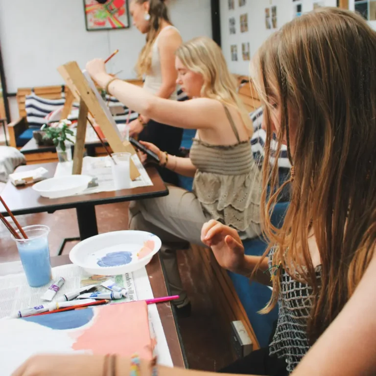 Creative Art Class with Young Adults Indoors